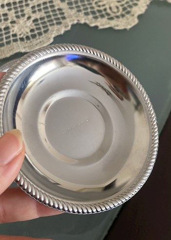 Parlak Gümüş Renkli çay tabağı - Görsel 2