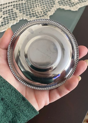 Parlak Gümüş Renkli çay tabağı - Görsel 4