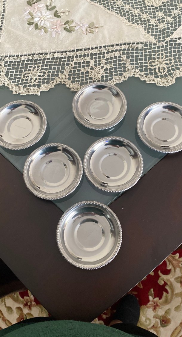 Parlak Gümüş Renkli çay tabağı - Görsel 3