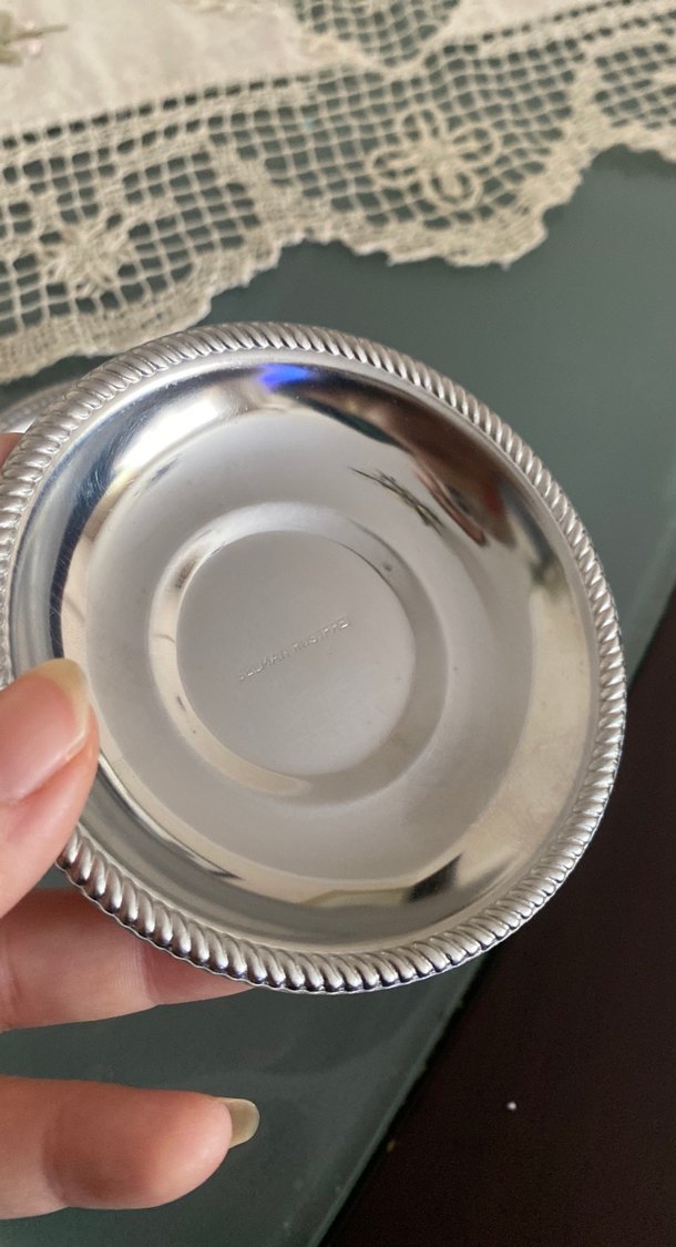 Parlak Gümüş Renkli çay tabağı - Görsel 2