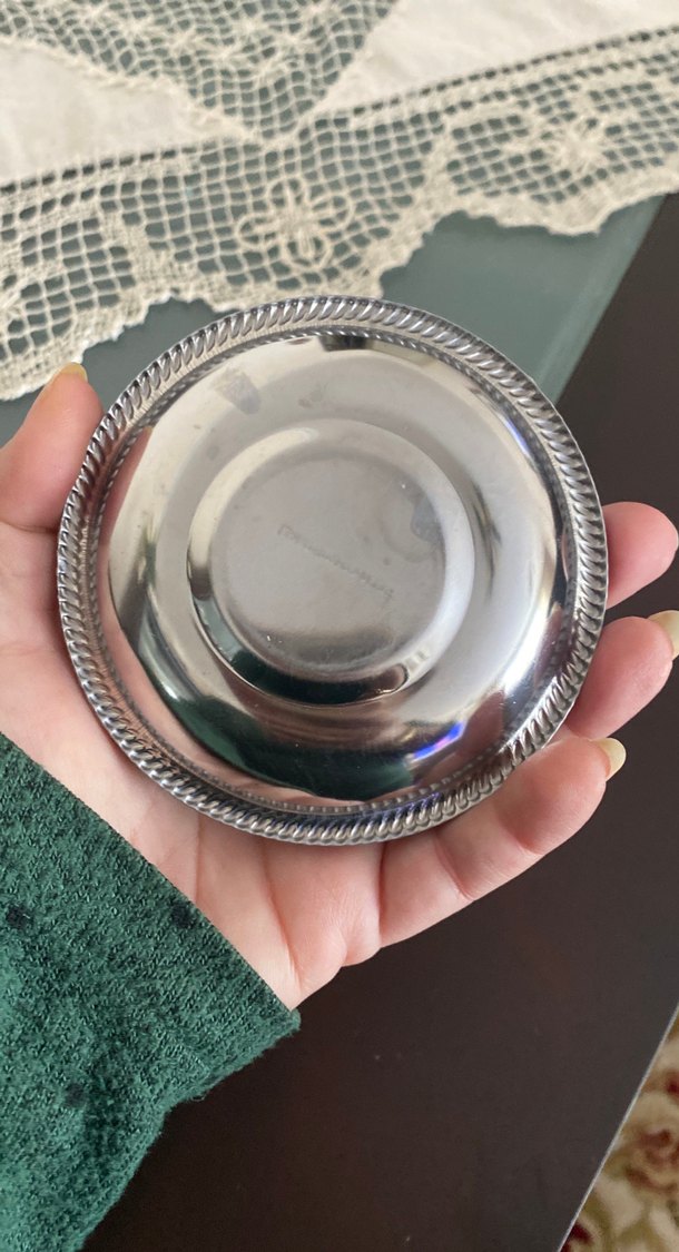 Parlak Gümüş Renkli çay tabağı - Görsel 4