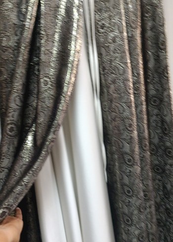 Uzun Vintage Bohem Gri Kadın Elbise - Görsel 3