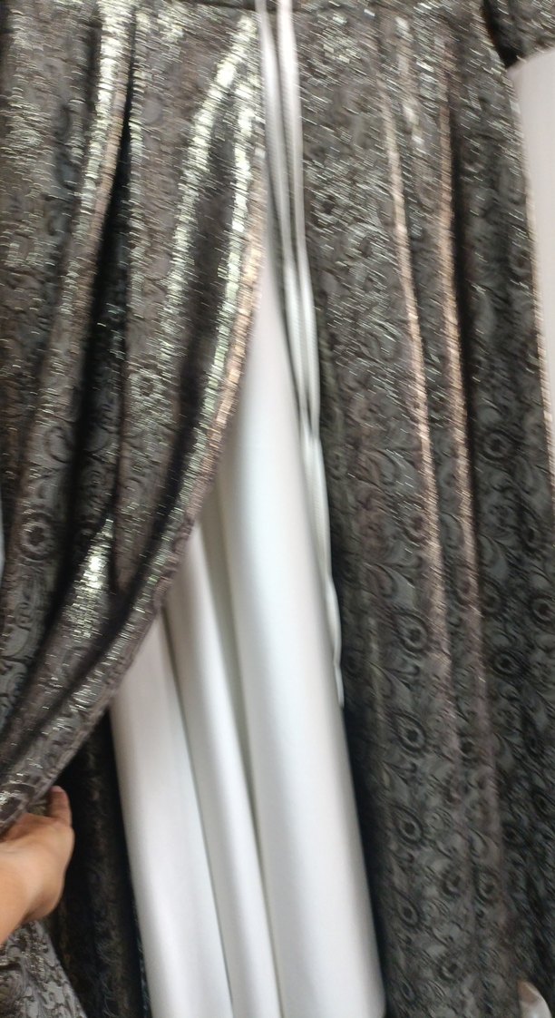 Uzun Vintage Bohem Gri Kadın Elbise - Görsel 3