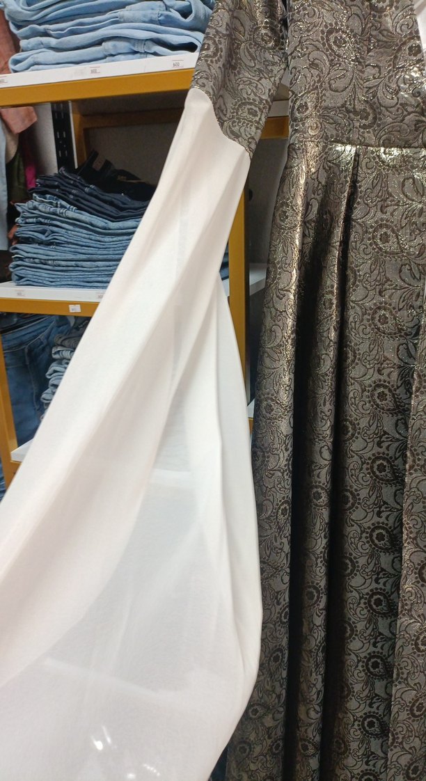 Uzun Vintage Bohem Gri Kadın Elbise - Görsel 2