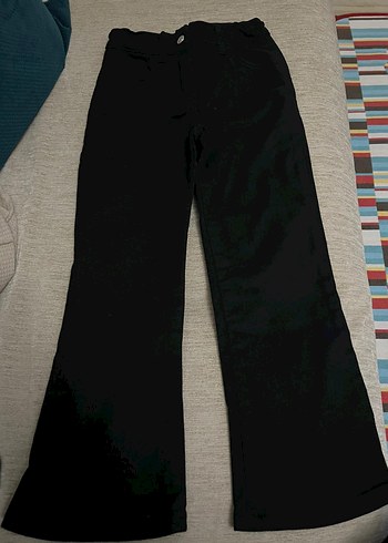 siyah keten pantolon - Görsel 3