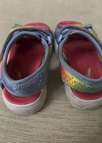 Işıklı Renkli Kız Çocuk Cırtcırtlı Sandalet - Görsel 2