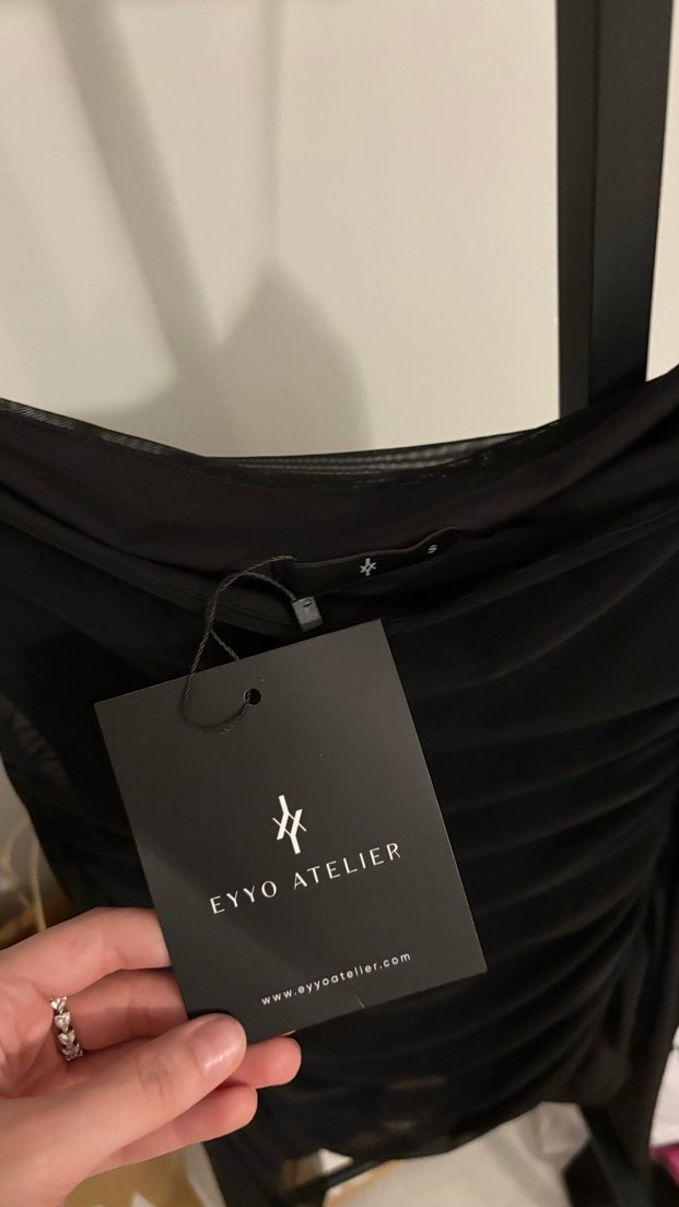 Siyah Straplez Mini Elbise - Görsel 5