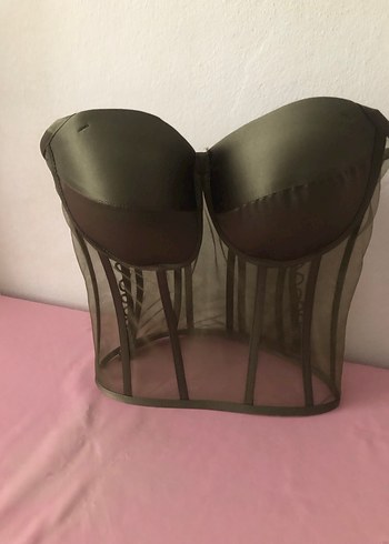 Bej Transparan Straplez Bustiyer