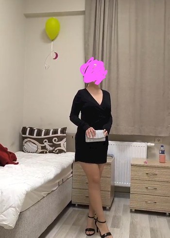 Siyah Mini Elbise - Görsel 3