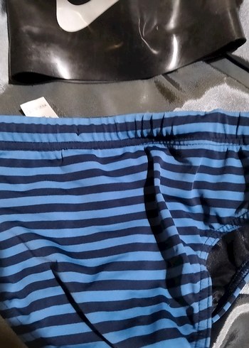 Kom Marka Erkek Çocuk Mavi Çizgili Mayo  hediyeli - Görsel 3