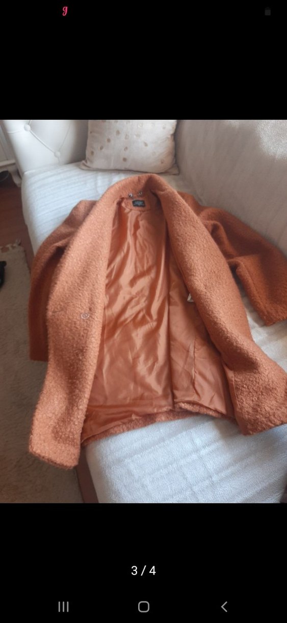 Örgü Detaylı Kahverengi Kadın Midi Kaban - Görsel 2