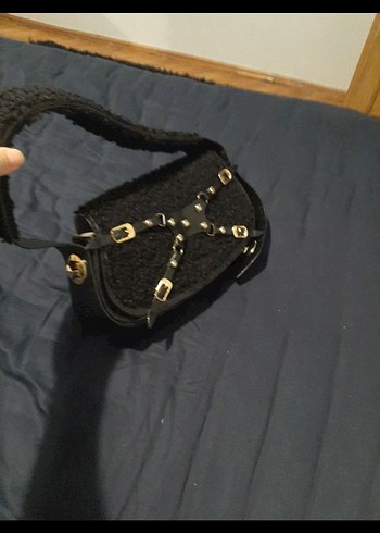 Kemerli Siyah Yılan Desenli Gotik Deri Çanta - Görsel 3