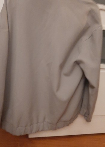 Gri Düğmeli Rahat Kesim Kadın Ceket - Görsel 5