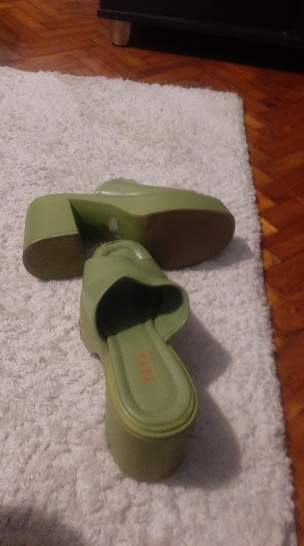 Yeşil Platform Topuklu Kadın Terlik - Görsel 4