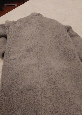 Kadın Gri Midi Boy Kürklü Kaban - Görsel 6