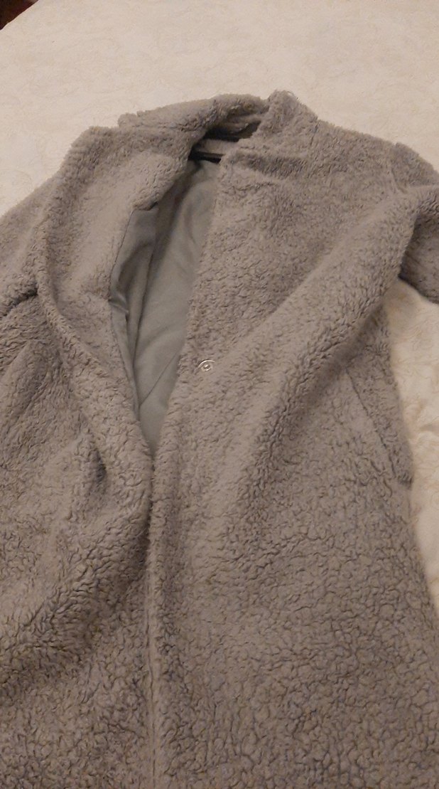 Kadın Gri Midi Boy Kürklü Kaban - Görsel 5