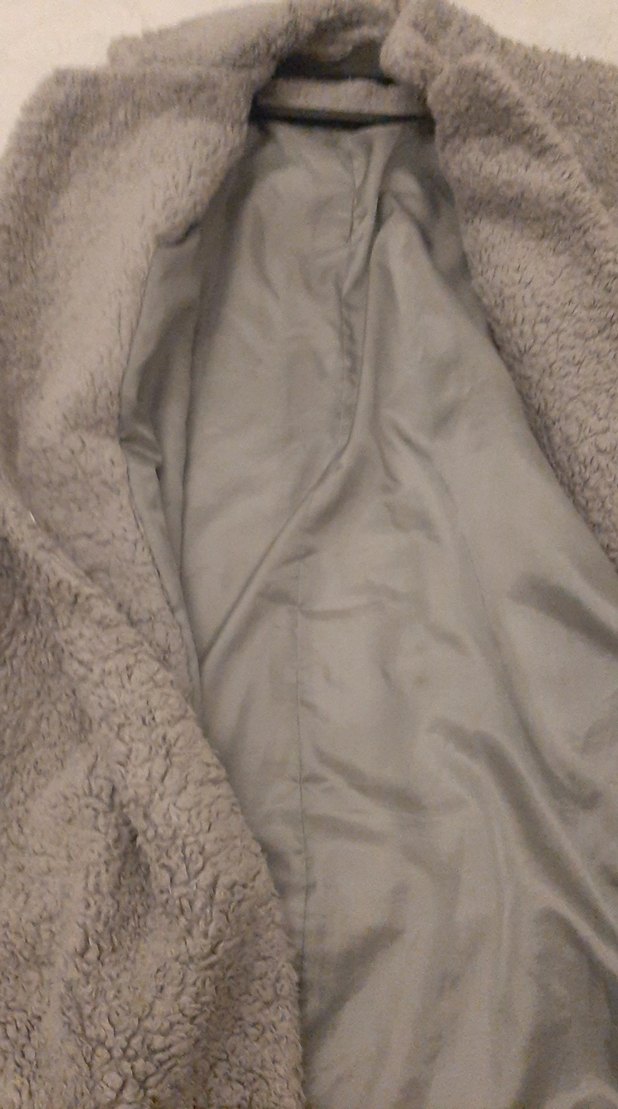 Kadın Gri Midi Boy Kürklü Kaban - Görsel 4