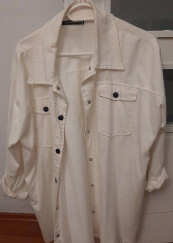 Düğmeli Beyaz Midi Gömlek - Görsel 3