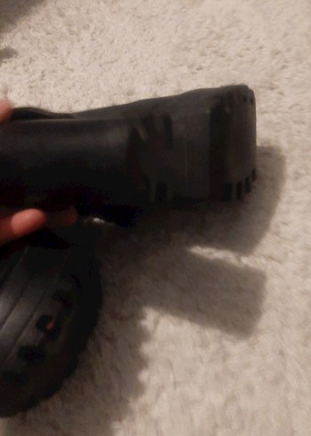 Siyah Deri Kadın Dolgu Topuklu Ayakkabı - Görsel 4