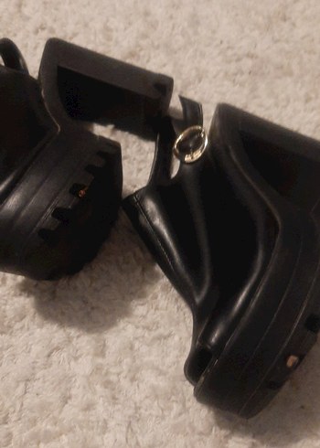 Siyah Deri Kadın Dolgu Topuklu Ayakkabı - Görsel 3