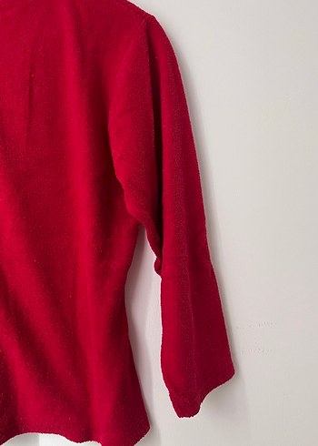 s Beden Kırmızı Fermuarlı Erkek Polar Sweatshirt