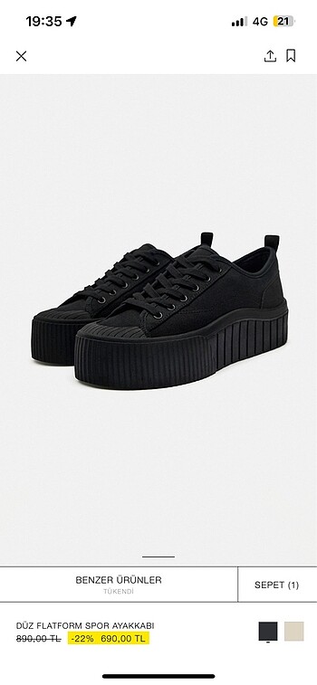 Zara DÜZ PLATFORM SPOR AYAKKABI