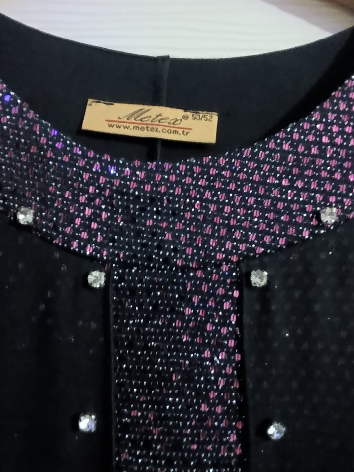 Mor Payetli Uzun Kollu Uzun Elbise - Görsel 3