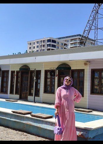 Pembe Bohem Uzun Elbise Kadın