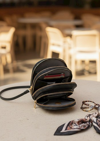 Desenli Deri Kadın Çapraz Çanta - Görsel 2