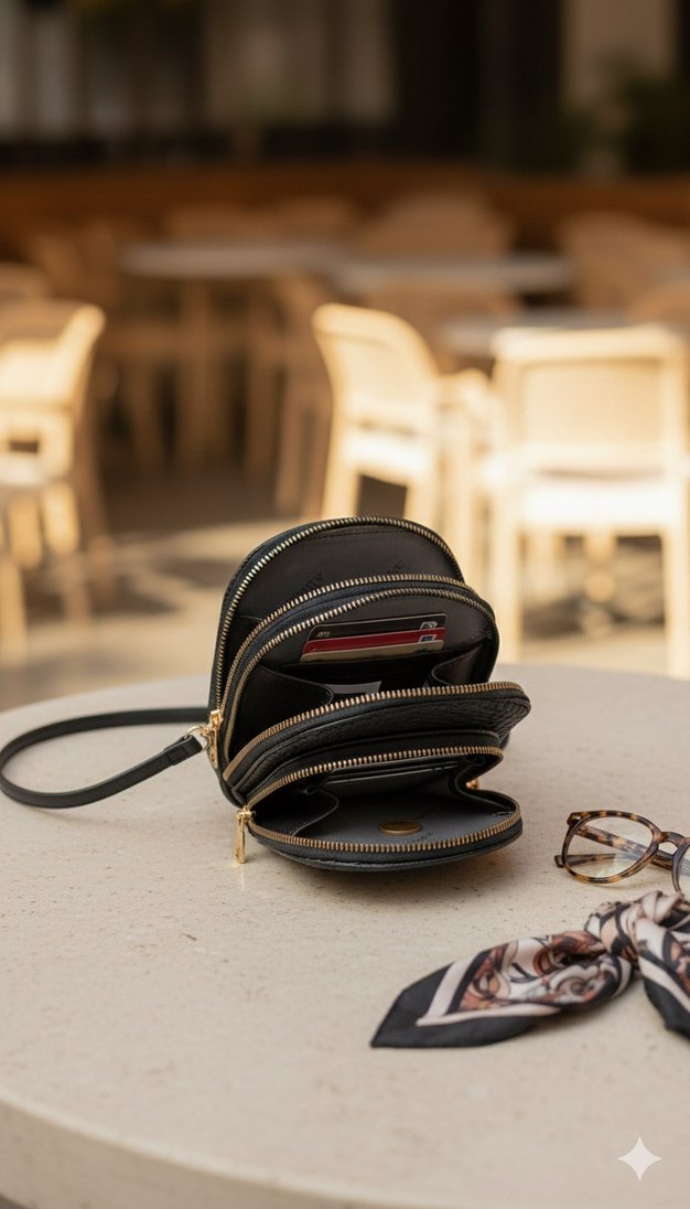 Desenli Deri Kadın Çapraz Çanta - Görsel 2