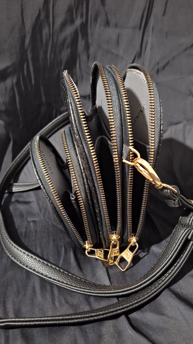 Desenli Deri Kadın Çapraz Çanta - Görsel 4