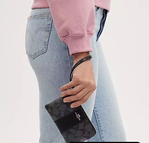 Beden siyah Renk Coach wristlet/el çantası/portföy/cüzdan