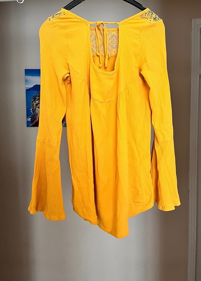 Sarı bol Kollu Bluz - Görsel 2