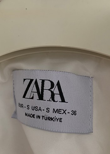 Zara Beyaz Kemerli Midi Kadın Blazer