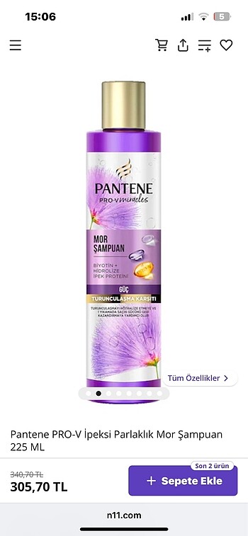 Pantene mor şampuan