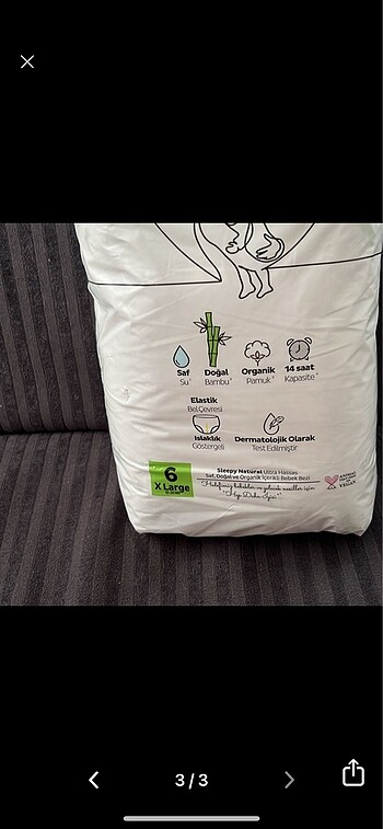 6 Beden: 16+ kg Beden Sleepy bebek bezi 6 numara külot bez
