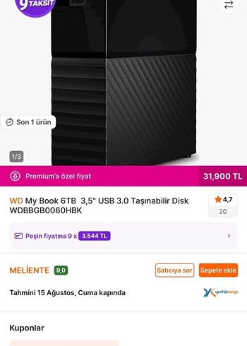 WD My Book 6 TB 3.5 USB 3.0 harici disk - Görsel 8