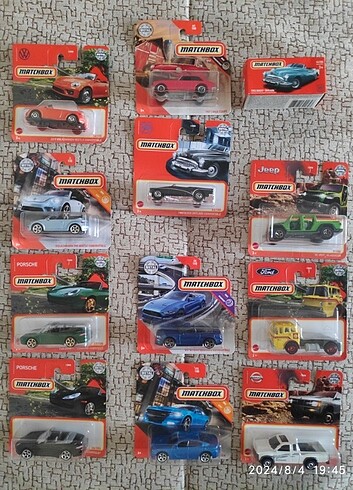 4 adet hotwheels matchbox diecast model araba