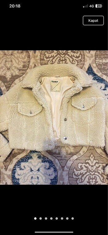 Pull and bear peluş crop ceket