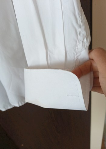 Beyaz Ata yaka gömlek - Görsel 7