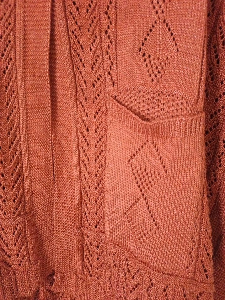 Bohem Tarz Kahverengi Örgü Kadın Yelek - Görsel 2