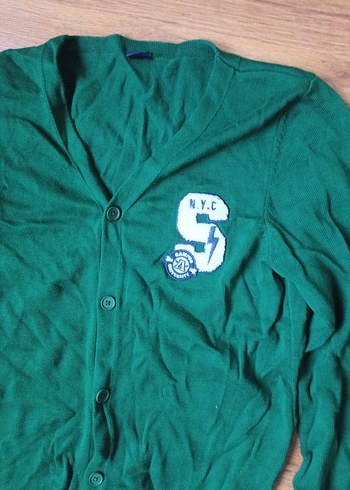 Düğmeli Yeşil Erkek Çocuk Hırka - Görsel 2