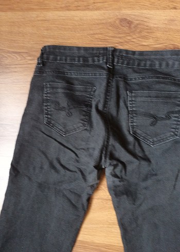 Kadın Siyah Midi Boy Denim Pantolon - Görsel 6