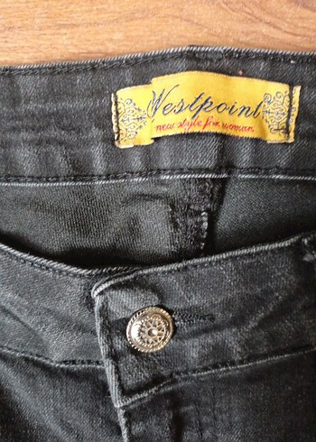 Kadın Siyah Midi Boy Denim Pantolon - Görsel 3