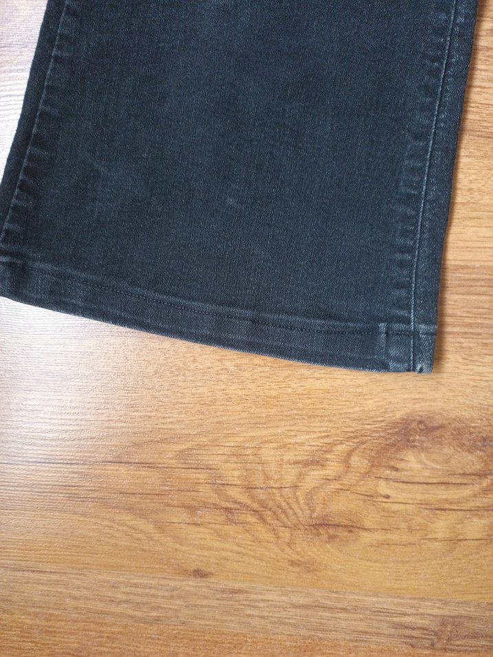 Kadın Siyah Midi Boy Denim Pantolon - Görsel 4