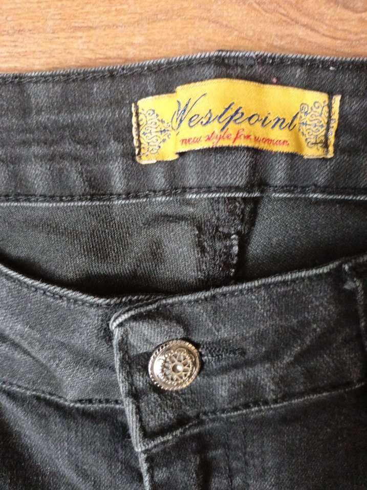 Kadın Siyah Midi Boy Denim Pantolon - Görsel 3