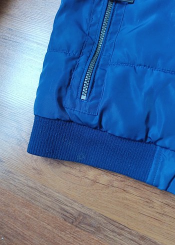 Erkek Mavi Kapüşonlu Kayak Montu - Görsel 4