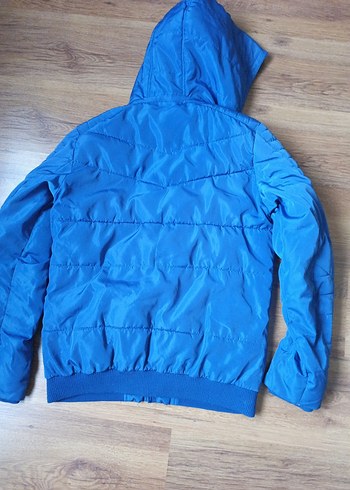 Erkek Mavi Kapüşonlu Kayak Montu - Görsel 6