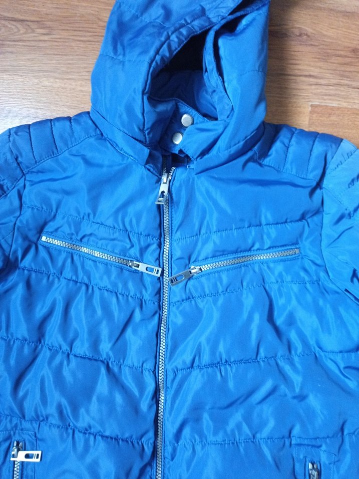 Erkek Mavi Kapüşonlu Kayak Montu - Görsel 2