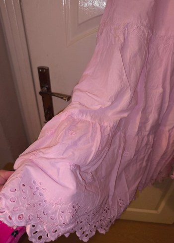 Pembe Fırfırlı Bohem elbise - Görsel 3